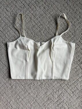 Tart Collections Ivory Cropped Bustier Tank